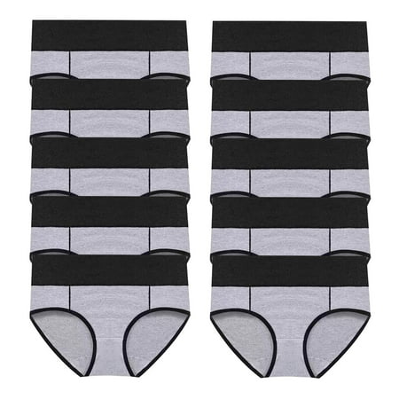 ATOYSOY Women s Multipack Solid Panty Classic Briefs Comfy Shapewear Control Briefs Seamless Plus Size Hip Lifting Cotton Panties  10 Pack Stretchy Underpants Clearance Gray XXXXL