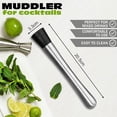 thumbnail image 3 of Professional Grade Mojito Masher, Stainless Steel Cocktail Muddler, Food Grade Safe Grid Texture, Ergonomic Design For Comfort, Compact Size For Easy Storage, 3 of 5