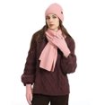 thumbnail image 3 of winter hat and gloves for womenWinter Women's Wool Plus Leather Non Slip Hat Scarf Gloves Three Piece Set, 3 of 5
