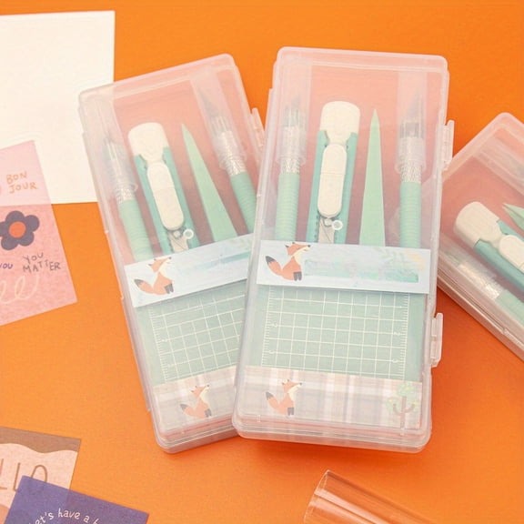 Complete DIY Scrapbooking Kit with Pen, Carving Knife, Pliers and Cutting Mat - Tool Set, Suitable for Daily Office Use, with Complete Materials: Carving Knife, Pliers, Cutting Mat