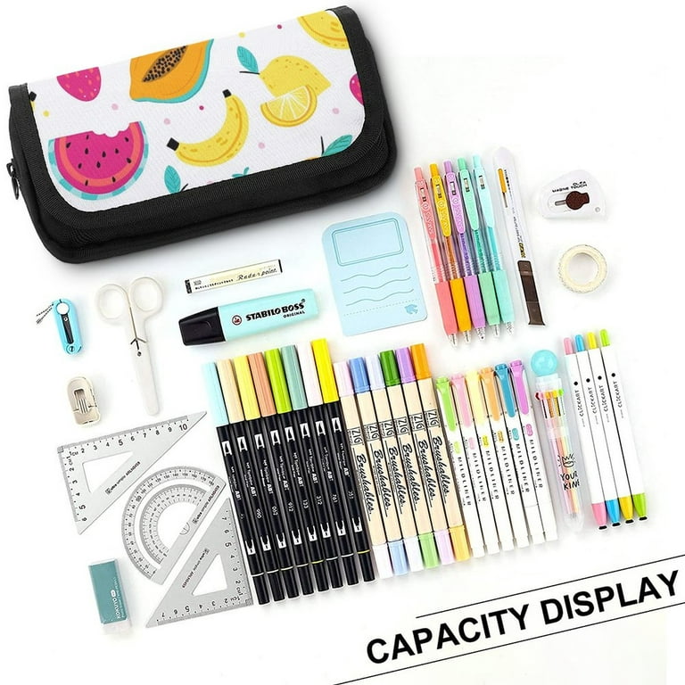 Large Pencil Case,Pencil Pouch With Zipper Compartments,Aesthetic