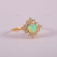 thumbnail image 2 of Opal and Diamond Halo Handmade Jewelry, Thin Delicate Unique Stacking Diamond Band Jewelry, Minimalast Gemstone Ring, Engagement Ring, Party Wear Jewelry., 2 of 5