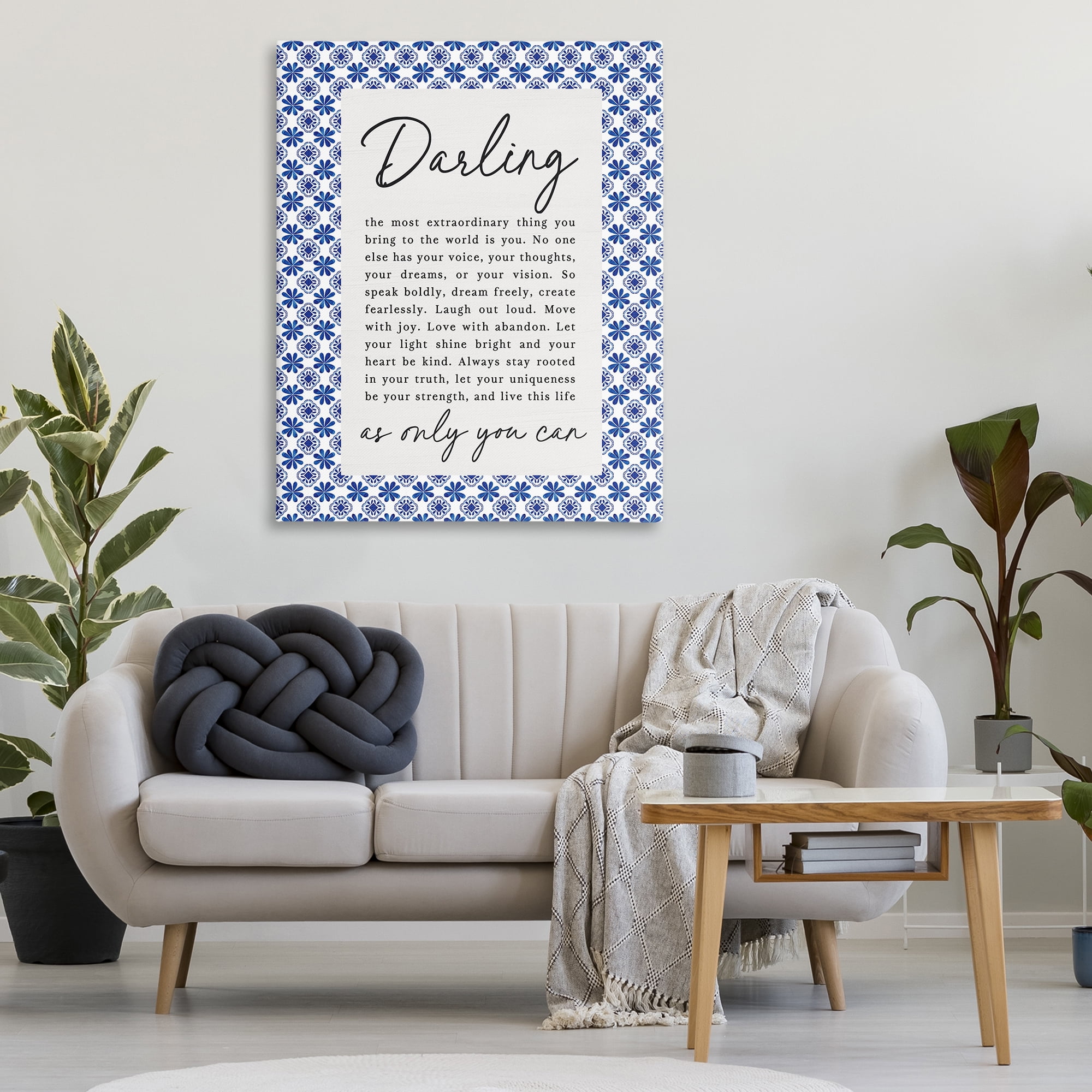 Darling Only You Can Inspiring Canvas Wall Art, design by Lettered and Lined