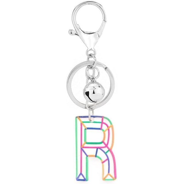 Letter Keychain,26 Letters A-Z Decorative Letter Keychain,Name Keychain for Women Girls Men Teenager Gift