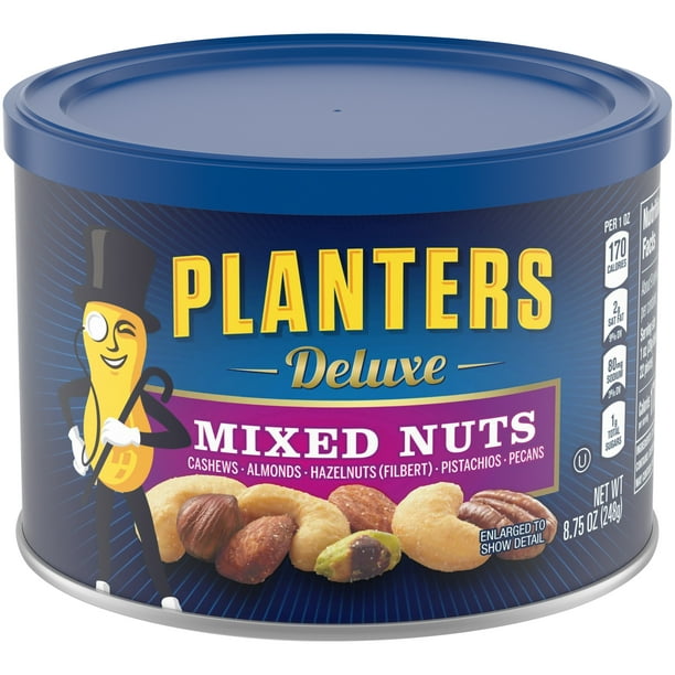 Planters Deluxe Mixed Nuts with Cashews, Almonds, Hazelnuts, Pistachios