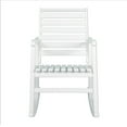 thumbnail image 6 of Carey Modern Slat-Back 300-Lbs Support Acacia Wood Patio Outdoor Rocking Chair, White, 6 of 8