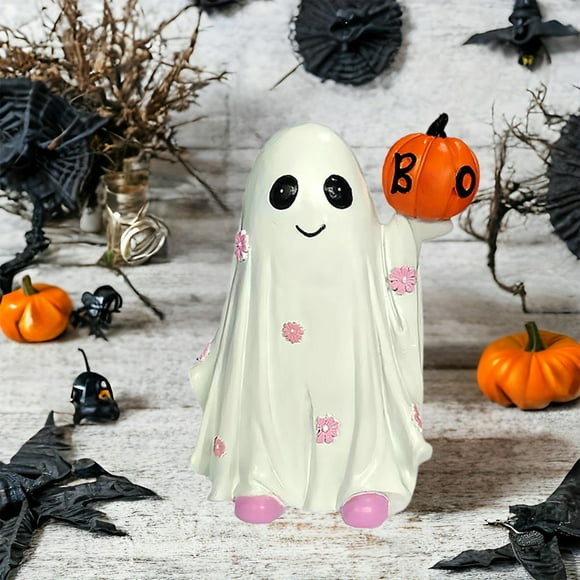 EazyTech Halloween Funny Ghost Figurine Ornament Small Cute Ghost Decor, Spooky Halloween Home Decorations, Coffee Table Centerpieces Shelf Mantel Display Holiday Party Gift