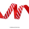 thumbnail image 3 of Christmas Red and White Stripe Polyester Grosgrain Ribbon for Gift Wrapping, Holiday Bows and Crafts, 3 of 6
