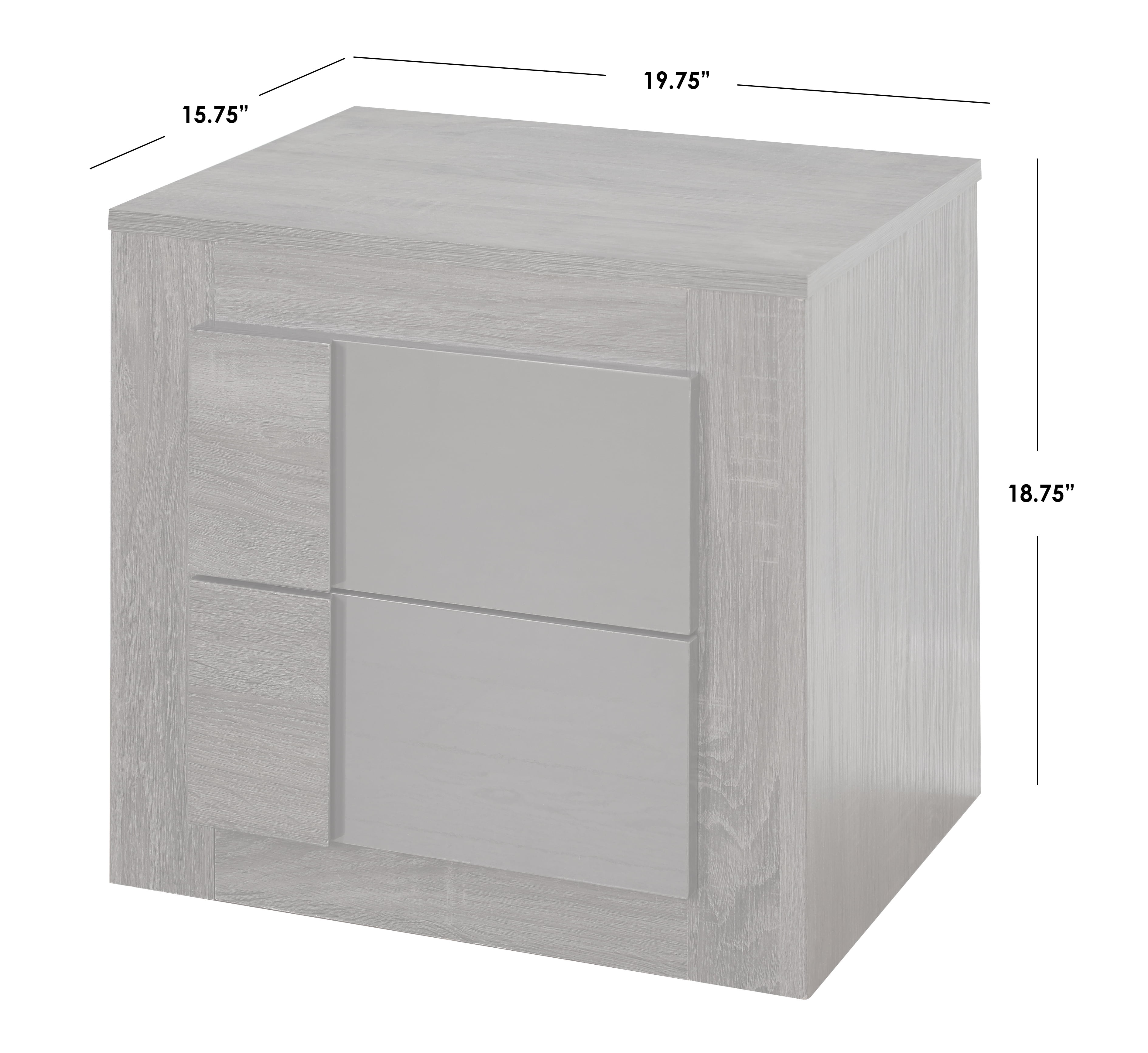 TMS Maya Boho 2 Drawer Night Stand, Dark Oak