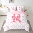 thumbnail image 2 of Homewish Letter Monogrammed R 7-Piece Twin Bedding Set - Kawaii Pink Bow Princess, 2 of 8