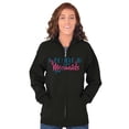 thumbnail image 3 of I Believe in Mermaids Cute Adorable Womens Plus Size Graphic Zipper Hoodie Brisco Brands 2X, 3 of 5