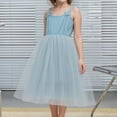 thumbnail image 2 of Robe Fille Enfants Tout-Petits Robe Princesse en Maille d'Été Sans Manches Plage Fête Décontractée Robe Fille Bleu Ciel 3 Ans-4 Ans, 2 of 7