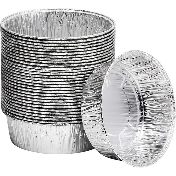 Displastible 8” Dutch Oven Liners Aluminum Pans for Cakes, Lasagna & Breads, 10-Pack