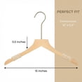 thumbnail image 6 of Unique Bargains 2Pcs Wood Rope Nonslip Hangers Natural Wood 15x0.5in, 6 of 6