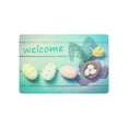 thumbnail image 1 of RYLABLUE Easter Rabbit Coloful Eggs Door Mat Home Decor, Blue Welcome Indoor Outdoor Entrance Doormat 23.6x15.7 Inches, 1 of 2