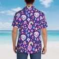 thumbnail image 5 of Cauagu Skull mushroom rainbow Print Hawaiian Shirt for Men,Casual Short Sleeve Button Down Shirts Summer Beach Men's Regular-Fit Short-Sleeve Print Shirt -X-Large, 5 of 6