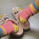 thumbnail image 3 of Calcetines de moda para hombre y mujer con tacón sonriente, gruesos, estilo japonés, con herramientas de colores divididos y rayas, 3 of 6