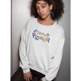 thumbnail image 2 of Flower Power Sweatshirt Women -Image by Shutterstock, Female x-Large, 2 of 4