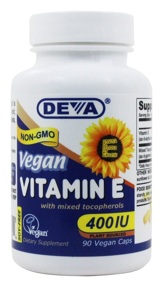 Deva Nutrition Vegan Natural Vitamin E with Mixed Tocopherols 400 IU