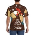 thumbnail image 3 of Vsdgher Rooster And Chicken Print Men's Dry Fit Mesh Athletic Shirts Moisture Wicking Tennis T-Shirt Tops, 3 of 9