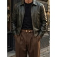 thumbnail image 5 of Maikun Belts for Men Gold Buckle Vintage Crazy Horse Leather Brown Casual Belt, 5 of 7