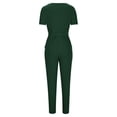 thumbnail image 5 of Abomasnow Jumpsuits for Women Casual Summer Short Sleeve V Neck Drawstring Waist Long Pants One Piece Rompers with Pockets, 5 of 5