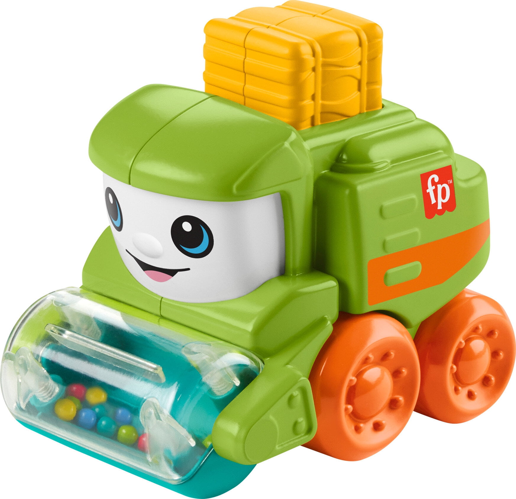 Fisher-Price Rollin Tractor Push-Along Toy Vehicle for Infants with Fine Motor Activities