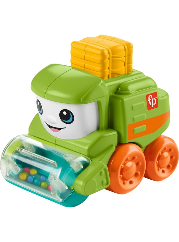 Fisher-Price Rollin Tractor Push-Along Toy Vehicle for Infants with Fine Motor Activities