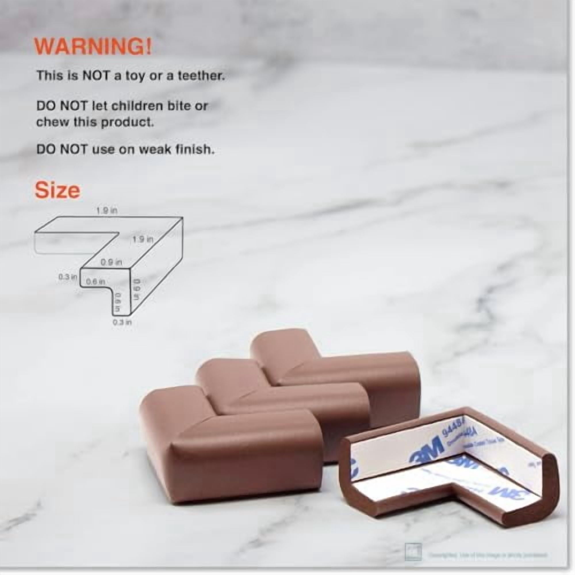 Slimfit Corner Edge Protector for Baby Proofing (Small 18ft Edge 8 Corners), Furniture Safety Bumper Guard, Soft NBR Rubber Foam, 3M Adhesive, Coffee Brown
