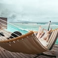 thumbnail image 6 of Bathonly 11 feet 2-Person Hammock Quilted Fabric with Pillow, 450 lbs Capacity, Havana Brown, 6 of 15