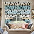 thumbnail image 2 of Dog Paw Swag Valances for Windows 2 Pack Blue Wood Grain Farmhouse Vintage Board Swag Kitchen Curtains 36 Inches Long Rod Pocket Short Window Treatment for Kitchen Bathroom 28"x36", 2 of 8