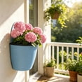 thumbnail image 2 of Kyusrd Indoor Outdoor Wall Mounted Planters With Drainage Holes,Hanging Flower Pots For Balcony Terrace Greenery Decor,7.09x6.30in, 2 of 7