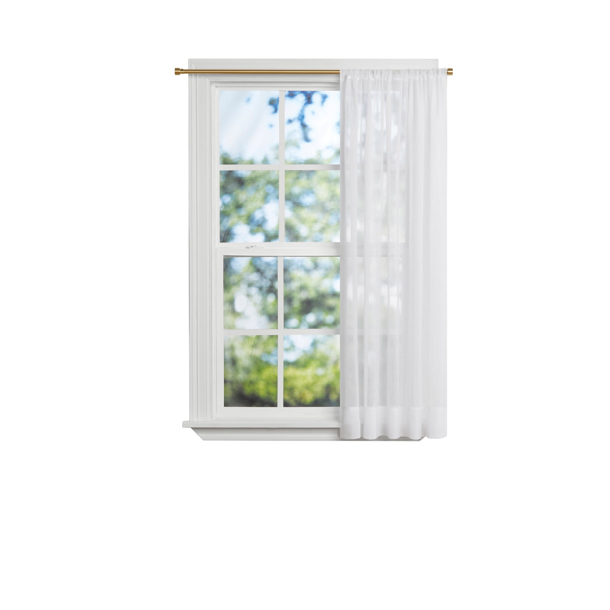 Mainstays Crushed Voile Vanilla Dream Sheer Pole top Single Curtain Panel, 51" W x 84" L