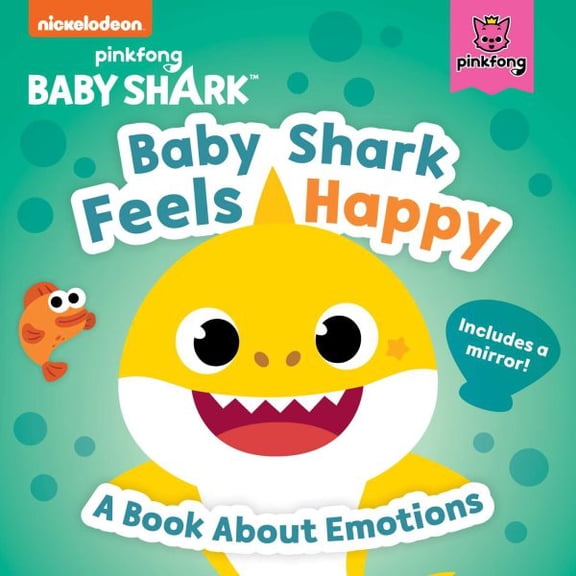 Pre-Owned Baby Shark: Baby Shark: Baby Shark Feels Happy : A Book About Emotions With a Mirror (Board book)