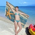 thumbnail image 7 of Dreamtimes Beach Towels Starfish Turquoise Wooden Texture Camping Towels Ocean Sea Marine Sand Free Beach Towel, 30"x60" Large Beach Towels Quick Dry Bath Travel Towels Pool Yoga Beach Mat for Men WOM, 7 of 7