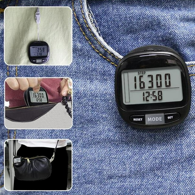 Podomètre à Détection 3D, Distance de Mémoire de 7 Jours, Écran LCD, Minuteur de Pot, Minuteur d'Entraînement, Minuteur à Piles, Minuteur de Boxe, Minuteur de Jeu, Minuteur d'Intervalle de 30 Secondes