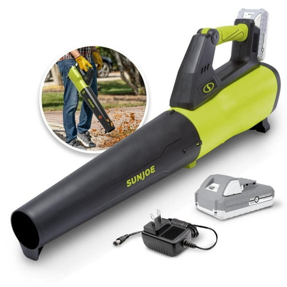 Sun Joe 24V-JB-LTE 24-Volt iON+ Cordless Turbine Jet Blower, 350 CFM Max Kit, W/ 2.0-Ah Battery and Charger
