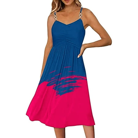

Womens Business Dresses Cold Shoulder Dress for Women Women Cute Floral Summer Dresses Sleeveless Halter Dress V Neck Corset Dresses Vestidos Largos Casuales Para Mujer