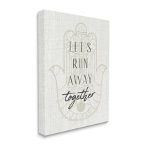 Stupell Industries Runaway Together Quote Moroccan Khmissa Inspired Pattern Canvas Wall Art by Daphne Polselli