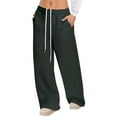 thumbnail image 2 of yievot Womens Wide Leg Sweatpants Drawstring Joggers Pants Casual Loose Sweat Pants, 2 of 9