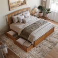 thumbnail image 4 of Richmond King Wood Platform Bed with Footboard and Drawers in Light Toffee, 4 of 15
