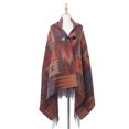thumbnail image 1 of Poncho con flecos estilo bohemio informal para mujer, cárdigan holgado con estampado vintage para clima frío, manta navideña, bufanda, regalos, 1 of 5