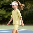 thumbnail image 6 of LEKWK Girls Summer 2 Piece Outfits Short Sleeve Oversized Shirts and Biker Shorts Teen Matching Set Fashion Workout Casual Gym Tracksuit 4-15Y, 6 of 7