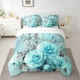 thumbnail image 2 of Erosebridal Chic Blue Floral Bed in a Bag King Size, Wild Butterfly Bed Set, Romantic Valentine's Day Gifts, Reversible 7pcs, 2 of 4