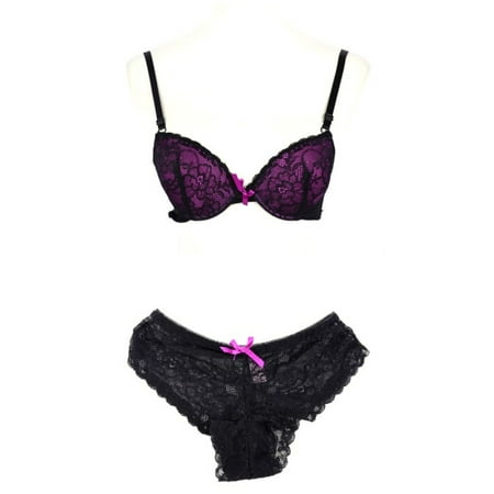 

EFINNY Women Lace Push-Up Padded Bra Set