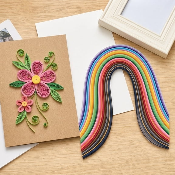 HONMEET 1000-Piece Quilling Paper Strips, 5mm Multi- Paper Set for Art, Scrapbooking, Card Making, Kids Ages 8