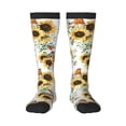 thumbnail image 2 of Picia Women Crew Soft Moisture-wicking Socks Sunflowers Leaves And Birds Pattern Design Cotton Socks, One Size fit All, 2 of 9