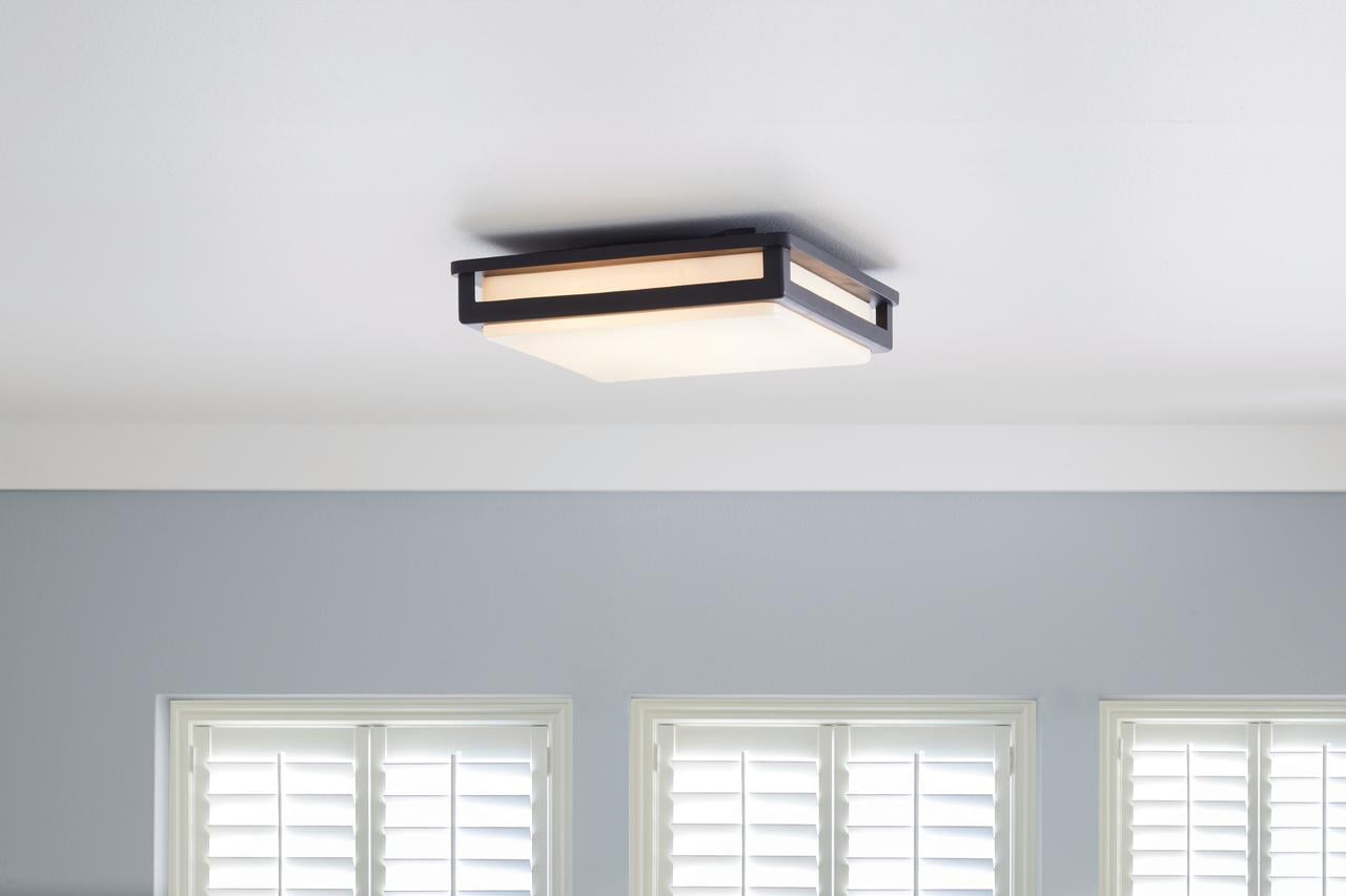 Better Homes & Gardens 14" LED Flush Mount Ceiling Light, Double Square Metal Design, 5 Color Settings, Indoor, ETL Listed