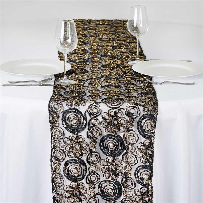 Efavormart COUTURE Tulle Satin Premium Table Runner For Weddings