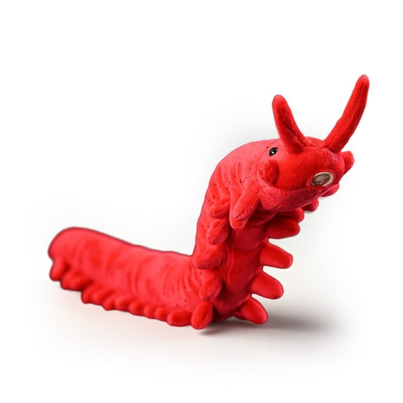 Puffpurrs Lifelike Velvet Worm Plush Toy, Realistic Red Segmented Tubular Body Teddy Stuffed Animal, Peripatus Onychophora Unique Toy Gift, 60 Cm/23 In